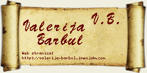 Valerija Barbul vizit kartica